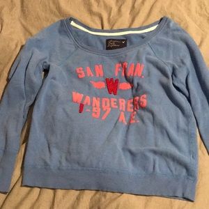 American Eagle off shoulder fleece top